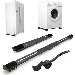 Heavy Duty Appliance Rollers with Lifter Tool, 20''-38'' Extendable Washing Machine Base, Longest Adjustable Mobile Base for Washer Dryer Refrigerator, Anti Slip Furniture Moving Dolly Support(White) in Kuwait
