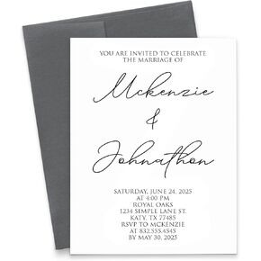 دعوات زفاف راقية مخصصة ، وبطاقات دعوة زفاف بسيطة مع الأظرف ، والطلا in Kuwait