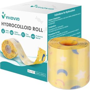 Hydrocolloid Roll for Wound Care, Pimple Patch Roll Tape with Self-Adhesive, Bed Sore Bandages, Highly Absorbent for Burn, Blister, Acne Care, Sterile and Waterproof (2in x 8ft) in Kuwait