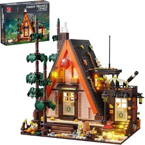 Wood Cabin Building Blocks Set with LED Lights,1800 PCS Wooden Forest House BuildingToys,STEM Treehouse Construction Model,Birthday Gift for Adults Teens Boys Girls Age 8-12 in Kuwait
