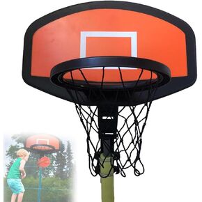Trampoline Basketball Hoop Fits 25mm-32mm Straight and Curved Pole Universal Accessories Easy to Install Attachment with Basketball and PumpYellow, in Saudi Arabia