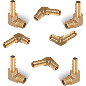 AOPANDA Brass Hose Fitting,90 Degree Elbow,3/8" Barb x 1/8 NPT Male Pipe Water/Fuel/Air(Pack of 8) in Kuwait