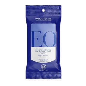 EO Sanitizing Hand Wipes, Organic Lavender, Biodegradable, Pack of 10 Wipes in Kuwait