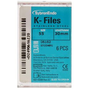كير طب الأسنان 06162 SybronEndo الفولاذ المقاوم للصدأ اللبية K-ملفات 30 مم #55 6/Bx in Kuwait