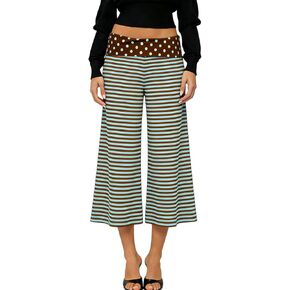 أضعاف أكثر من كابري السراويل للنساء منخفضة الارتفاع واسعة الساق اليوغا كابريس الصيف لطيف الخروج السراويل غاوتشو فلوي الشارع الشهير in Kuwait