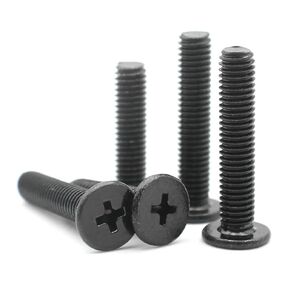M4 4/5/6/8-30mm Black 304 Stainless Steel Cross Phillips Flat Wafer Head Screw Bolt 20Pcs(6mm) in Saudi Arabia