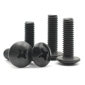 M2 M2.5 3/4/5/6-10 مللي متر أسود الكربون الصلب الصليب فيليبس الفطر رئيس مسامير الترباس 10 قطعة (5 مللي متر ، M2.5 x10pcs) in Kuwait