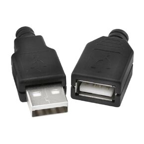 fengpeng 10pcs Type A Male Female USB 4 Pin Plug Socket Connector with Black Plastic Cover, Type-A for DIY Projects(10pcs Female Male) in Kuwait