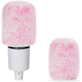 Geekria for Creators واقي رياح فروي لميكروفونات بقطر 1.5 بوصة (38 مم)، وغطاء للرياح لميكروفون DeadCat، وغطاء أمامي زغبي متوافق مع Fifine A6 (وردي / عبوتين) in Kuwait