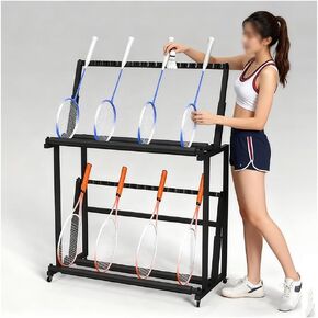 عربة مضرب كرة الريشة ذات العجلات الكبيرة جدًا، حامل تخزين جيتار بارتفاع قابل للتعديل مع إسفنجة ناعمة، منظم متعدد الوظائف للمعدات الرياضية والآلات الموسيقية in Kuwait