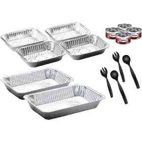 Sterno Disposable Chafing Dish Buffet Refill Set, 4-Hour Food Warmers for Parties, Catering Supplies, Warming Trays, Food Pans, & Utensils in Kuwait