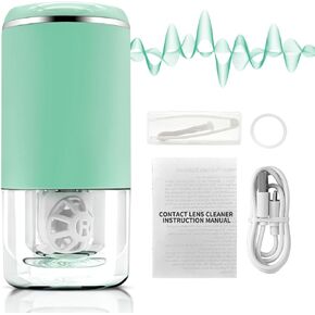 Portable Ultrasonic Contact Lens Cleaner Machine - 360° High-Frequency Vibration for Soft & Colored Lenses, USB Rechargeable, Travel-Ready (Pink) in Kuwait