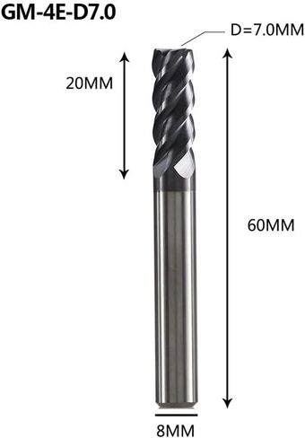 1pcs 4 Flutes Carbide End Mill D4-D20 CNC Wood Router Bits 1-20mm Cutting Diameter Tungsten Steel Milling Cutter Tool in Saudi Arabia