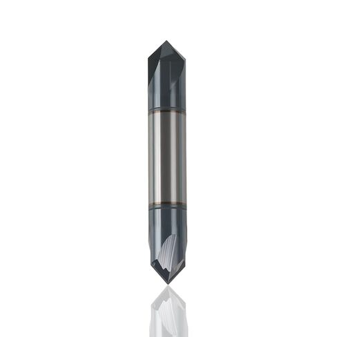 Double-Ended Chamfer End Mill, 3/8" Diameter 90° V Groove, 4 Flutes, 2-1/2" OAL AITiN Coated, HRC45 Hardness for Metal, Wood & Plastic in Kuwait