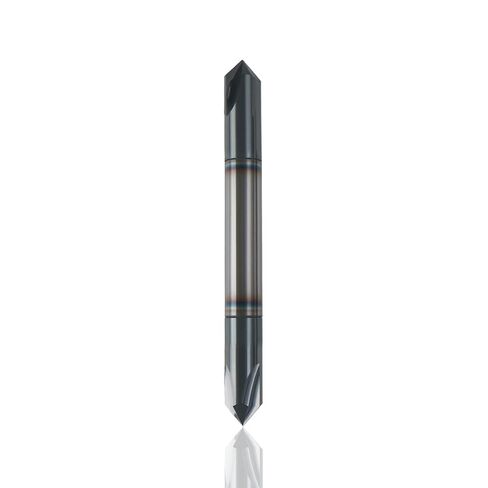 Double-Ended Chamfer End Mill, 3/8" Diameter 90° V Groove, 4 Flutes, 2-1/2" OAL AITiN Coated, HRC45 Hardness for Metal, Wood & Plastic in Saudi Arabia