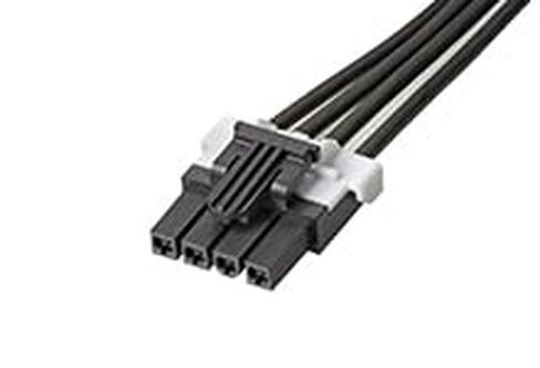 مجموعة كابلات Molex/Waldom، 145135-0400، Mini-Fit TPA2-to-Mini-Fit TPA2 Off-The-Shelf (OTS) - صف واحد - طول 75.00 مم - 4 دوائر - أسود. (40 عنصر/عناصر) in Kuwait
