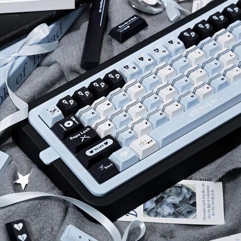 تدرج مجموعة مفاتيح PBT الوردي والبني ، الفراشة والروز ، Key Cherry Keycap ، 145 Keys Dye Sublimation Custom Key Cap for Mechanical Gaming Keyboard in Kuwait