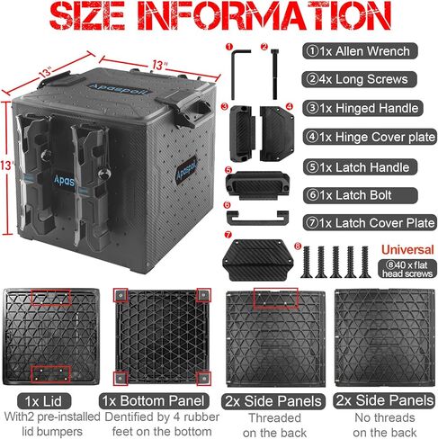 Kayak Fishing Crate with 4 Rod Holders | 13"x13" Kayak Tackle Storage Box & Gear Organizer | Durable, Compact Kayak Crate Storage for Most Fishing Kayaks in Kuwait