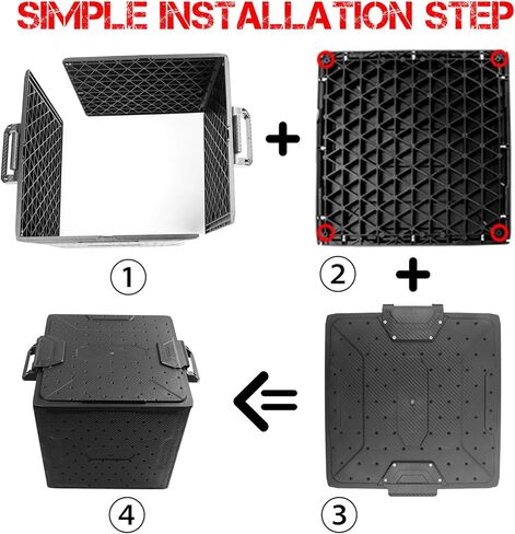 Kayak Fishing Crate with 4 Rod Holders | 13"x13" Kayak Tackle Storage Box & Gear Organizer | Durable, Compact Kayak Crate Storage for Most Fishing Kayaks in Kuwait
