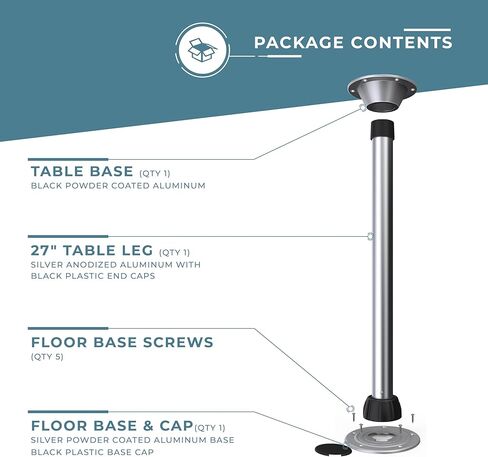 نظام أرجل الطاولة Select ITC Silver Sequoia III للمركبات الترفيهية أو القارب (27 بوصة) TL4002C-27 (B07VSJX6R5) in Kuwait