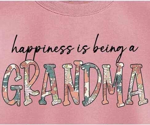 Grandma Sweatshirt Women Happiness is Being a Grandma Graphic Crewneck Sweat Shirts Vintage Nana Fall Pullover Tops in Saudi Arabia
