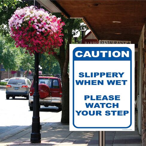 VictoryStore Yard Sign Outdoor Lawn Decorations: 18 inches x 24 inches Corrugated Plastic Sign - Caution Wet Floor - Safety Signs in Saudi Arabia