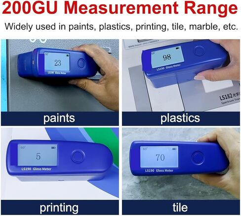 قياس لامع، مقياس لمعان السيارة Glossmetre LS190 60 درجة تصميم زاوية عالمي سهل التشغيل عالي الدقة قابل لإعادة الشحن، لقياس الحجر والطلاء والحبر والرخام in Kuwait