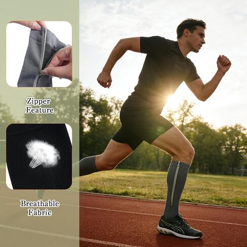 8 Pairs Men Zipper Compression Socks with Zipper 20-30mmhg Colorful Men Women Compression Stockings for Edema Swelling in Saudi Arabia