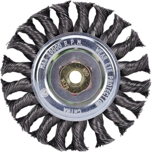 Century Drill & Tool 76048 4" Coarse Knot Wire Wheel, M10 X 1.25 Arbor, 20,000 RPM Max - Heavy-Duty Cleaning & Surface Prep on Concrete & Metal in Saudi Arabia