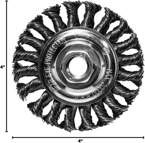 Century Drill & Tool 76048 4" Coarse Knot Wire Wheel, M10 X 1.25 Arbor, 20,000 RPM Max - Heavy-Duty Cleaning & Surface Prep on Concrete & Metal in Saudi Arabia