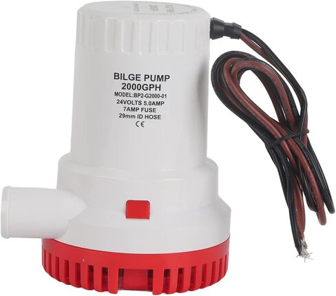2000 GPH Bilge Pump for Pond Pool, Smooth Operation, Prevent Burnout, Plastic, Easy to Install & Remove Filter Unit (24V) in Saudi Arabia