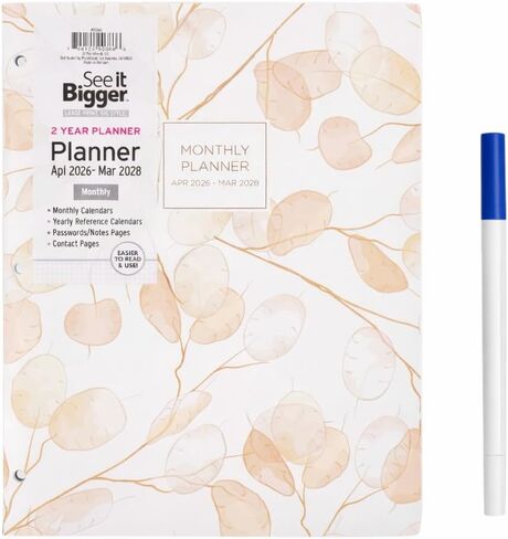 Planahead Home/Office Swink Slanner ، April 2025-March 2027 ، 8.5 × 11 بوصة وقلم مزدوج in Kuwait