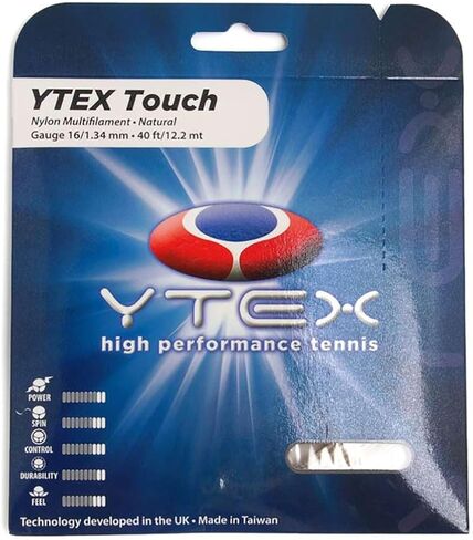 سلسلة مضرب تنس متعددة الشعيرات من النايلون الطبيعي من YTEX - مجموعة وبكرة (16 جم) in Kuwait
