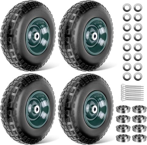Taifa 1 PC 13 Inch 4.00-6 with 5/8'' & 3/4'' Bearings Rubber Solid Flat Free Replacement Tires and Wheels, Air Less Wheel for Wheelbarrow/Wagon/Hand Truck/Trolley/Garden Scooter etc. in Kuwait