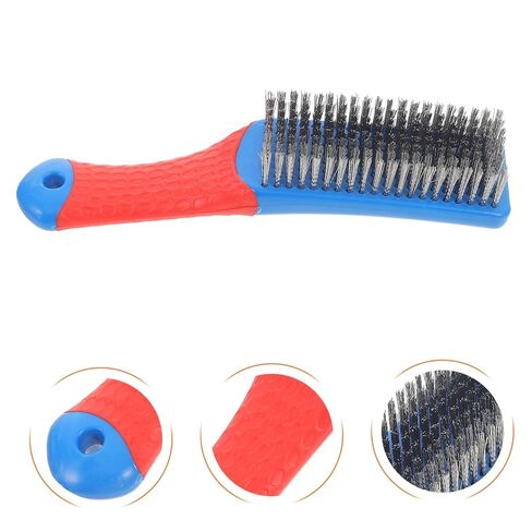 Unomor Stainless Steel Wire Brush Silicone Non-Slip Handle Heavy Duty Scrubbing Tool for Cleaning Rust Removal and Weld Slag for Home and Workshop in Saudi Arabia