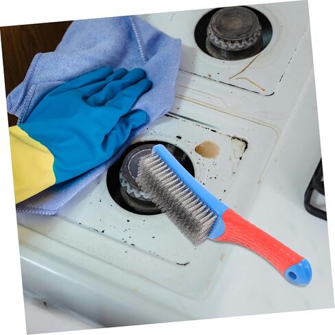 Unomor Stainless Steel Wire Brush Silicone Non-Slip Handle Heavy Duty Scrubbing Tool for Cleaning Rust Removal and Weld Slag for Home and Workshop in Saudi Arabia