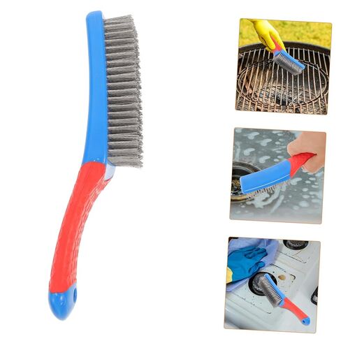 Unomor Stainless Steel Wire Brush Silicone Non-Slip Handle Heavy Duty Scrubbing Tool for Cleaning Rust Removal and Weld Slag for Home and Workshop in Saudi Arabia