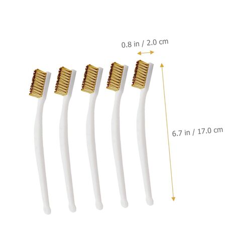 LIFKOME 5pcs Copper Wire Brush Set for Cleaning Rust Welding Slag and Dirt Sturdy Scratch Brush Plastic Handle for Automotive and Metal Repairs in Saudi Arabia