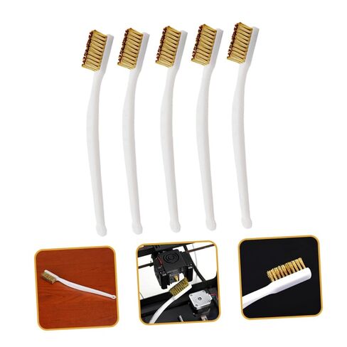 LIFKOME 5pcs Copper Wire Brush Set for Cleaning Rust Welding Slag and Dirt Sturdy Scratch Brush Plastic Handle for Automotive and Metal Repairs in Saudi Arabia