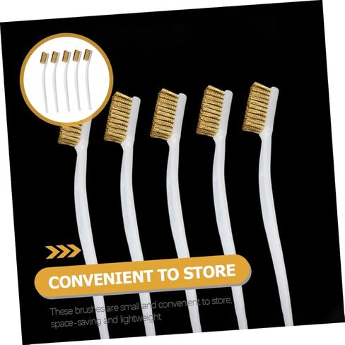 LIFKOME 5pcs Copper Wire Brush Set for Cleaning Rust Welding Slag and Dirt Sturdy Scratch Brush Plastic Handle for Automotive and Metal Repairs in Saudi Arabia