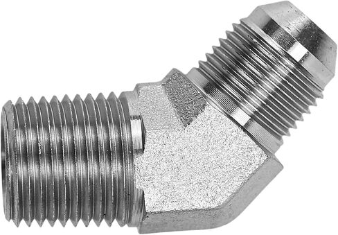 2503-08-08 Hydraulic Pipe Fitting Replacement 1/2" Male JIC X 1/2" Male Pipe 45 Degree Elbow Adapter Carbon Steel, 3/4"-16 SAE x 1/2"-14 NPTF Thread, 1/2" Male JIC x 1/2" Male NPTF, 0.875" Flats in Saudi Arabia