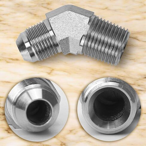 2503-08-08 Hydraulic Pipe Fitting Replacement 1/2" Male JIC X 1/2" Male Pipe 45 Degree Elbow Adapter Carbon Steel, 3/4"-16 SAE x 1/2"-14 NPTF Thread, 1/2" Male JIC x 1/2" Male NPTF, 0.875" Flats in Saudi Arabia