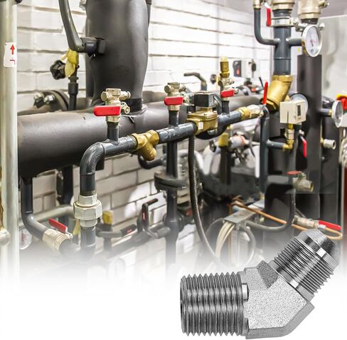 2503-08-08 Hydraulic Pipe Fitting Replacement 1/2" Male JIC X 1/2" Male Pipe 45 Degree Elbow Adapter Carbon Steel, 3/4"-16 SAE x 1/2"-14 NPTF Thread, 1/2" Male JIC x 1/2" Male NPTF, 0.875" Flats in Saudi Arabia