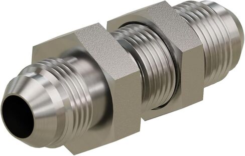 1/4" JIC Bulkhead Union w/Locknut – Dash 04 JIC 37° Flare Straight Connector for Hydraulic Hose, Tube & Pipe – Steel Bulkhead Fitting for Oil, Gas & Automotive Use in Saudi Arabia