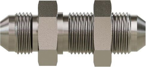 1/4" JIC Bulkhead Union w/Locknut – Dash 04 JIC 37° Flare Straight Connector for Hydraulic Hose, Tube & Pipe – Steel Bulkhead Fitting for Oil, Gas & Automotive Use in Saudi Arabia