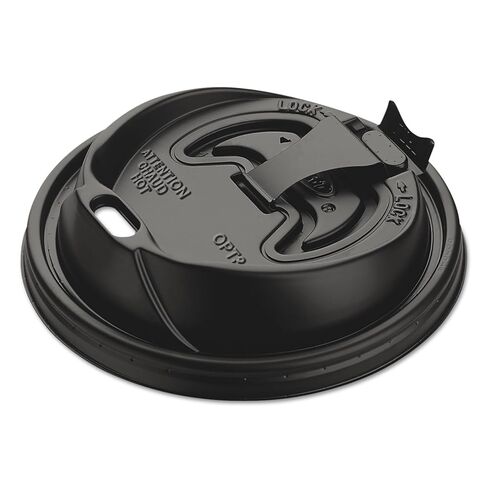 Solo Cup OPT316B Optima Fully Reclosable Hot Cup Lids for 10 oz. - 24 oz. Cups, Black (Pack of 1000) in Saudi Arabia