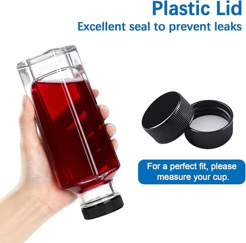 INCREWAY 24Pcs Plastic Bottle Lids, Replacement Bottle Caps for Glass Juice Bottles, Reusable Portable Lids for Juicing, Smoothies, Coffee, Jam, Travel Beverage Storage Containers (Black,32mm ID) in Saudi Arabia