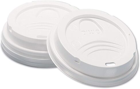 Dixie D9538 Dome Hot Drink Lids 8oz Cups White 100/Sleeve 10 Sleeves/Carton (DXED9538) in Saudi Arabia