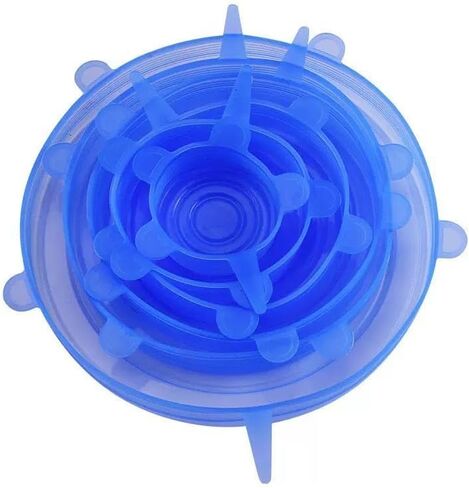 6 Pack Reusable Silicone Stretch Lids – BPA-Free Airtight Food Storage Covers, Universal Elastic Bowl Covers for Containers, Cups, Jars & Fruits – Microwave & Dishwasher Safe in Saudi Arabia