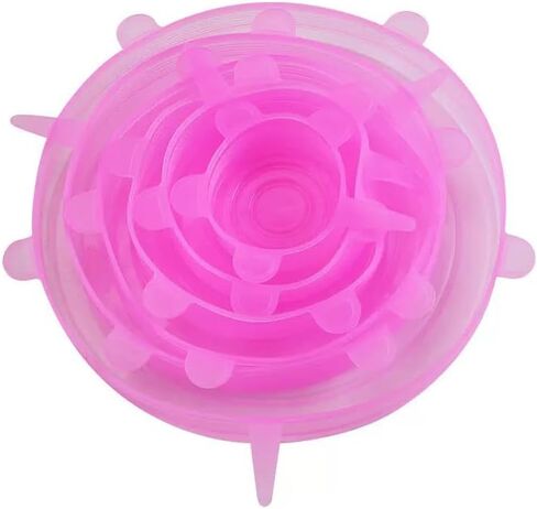 6 Pack Reusable Silicone Stretch Lids – BPA-Free Airtight Food Storage Covers, Universal Elastic Bowl Covers for Containers, Cups, Jars & Fruits – Microwave & Dishwasher Safe in Saudi Arabia